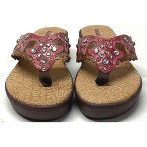 NEW IN box Durango "Cheyenne" Pink Leather Flip Flop Sandal Women 8